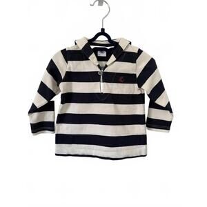 🇫🇷 PETIT BATEAU 12M Breton Stripe Sailor Top – Navy & Cream